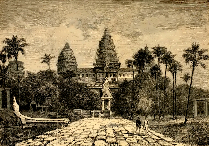 Facade of Angkor Wat, a drawing by Henri Mouhot